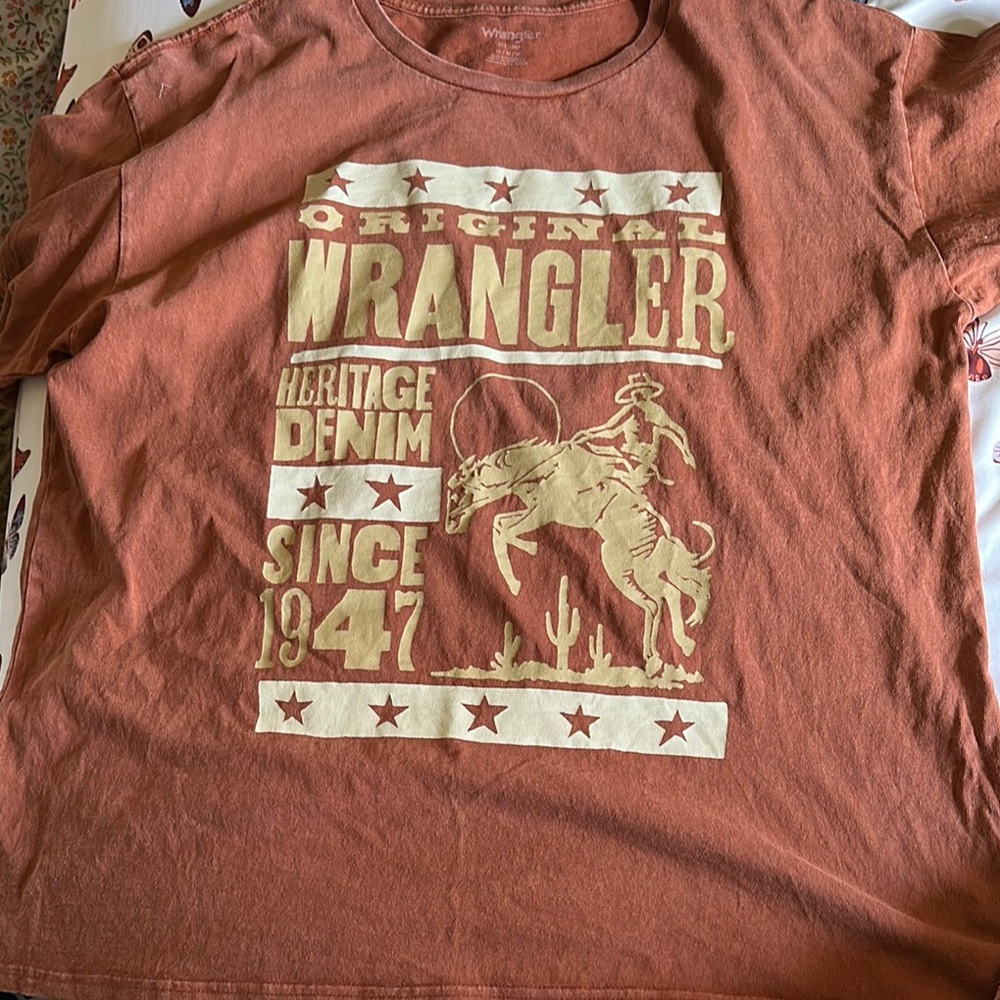 Wrangler Rust Brown Short Sleeve Tee